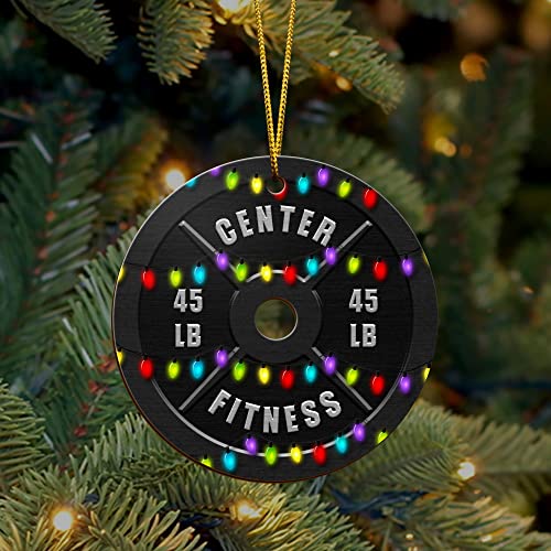 All Over Printed, Gym Ornament, Weightlifting Ornament, Powerlifting Ornament, Fitness Ornament, Christmas Tree Ornament, 3.5" Wood Ornament 2 Sided, Gift for Gymer (01)
