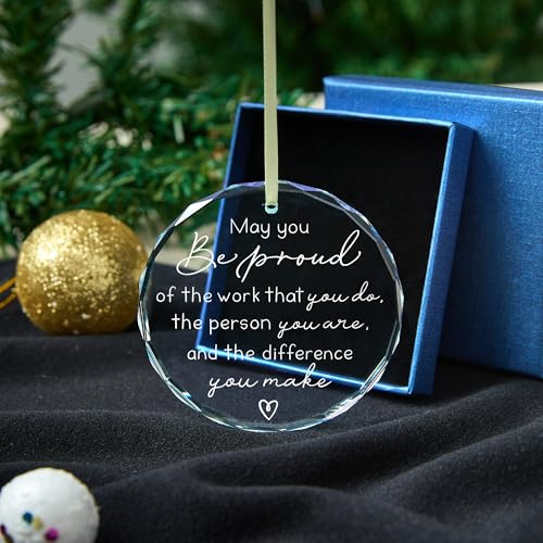 Thank You Gifts,Appreciation Gifts for Teacher,Boss, Coworkers, Manager, Mentor, Nurse, Mom, Friends, Never Forget The Difference That You Make Gifts - Christmas Ornaments