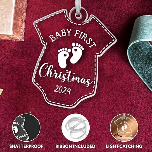 Baby's First Christmas Ornament 2024 Girl, Boy - Babys 1st Christmas Ornament 2024 - Best Baby Gifts 2024, My First Christmas Ornament 2024 - First Christmas Baby Girl Boy Ornament 2024, Baby Ornament