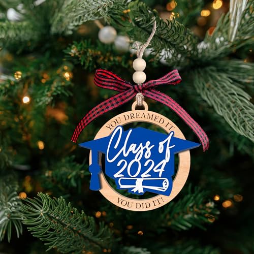 Graduation Ornaments - Graduation Gifts for Women, Daughter, Granddaughter - College, High School Graduate Ornament - Wood Ornament 2024