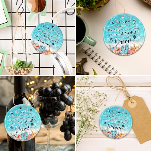 ZAGKOO Beach Themed Gift - Beach Gifts for Women - Beachy Ornaments - Decoration Gifts for Women, Men, Family, Friends - Beachy Christmas Party Decorations - Ceramic Christmas Ornament 2025