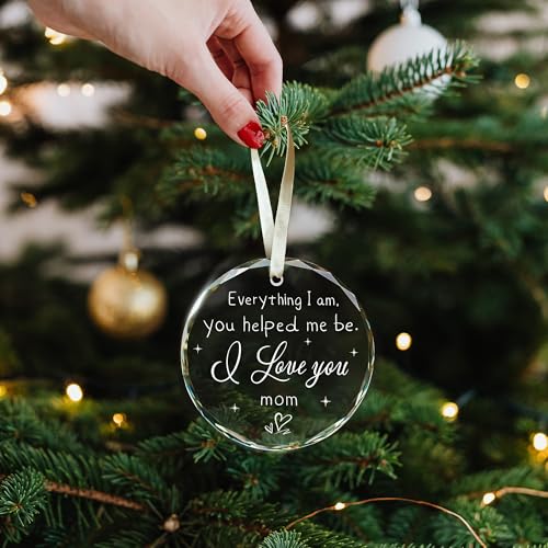 Gifts for Mom,Mom Gifts, Birthday Gifts for Mom, Gift for Mom from Daughter, Son, Love You Mom Gifts - Glass Ornaments for Mom 2025