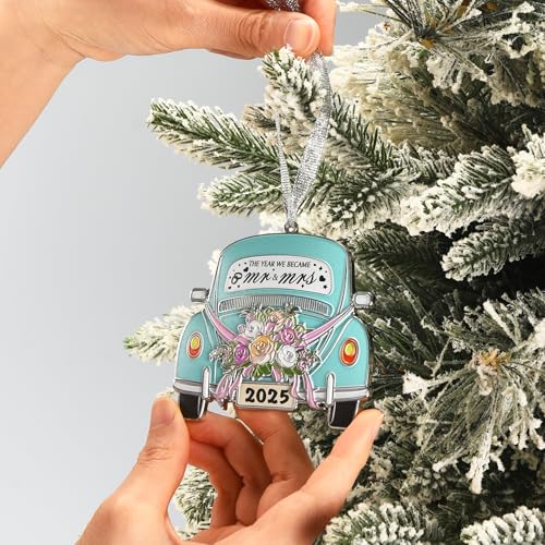 Venhoo Wedding Gifts for Couples 2025, Mr and Mrs Gifts, Wedding Gift Ideas for Newly Wed Couple, Bride, Bridal Shower, Future Mr & Mrs - Just Married Metal Hanging Ornament 2025