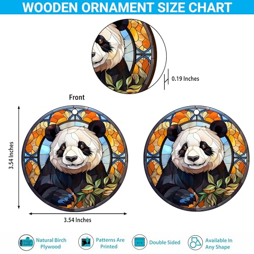 2D Flat All Over Printed, Panda Ornaments, Panda Christmas Ornaments, Panda Ornaments for Christmas Tree, 2 Sides 3.5" Wood Ornament, Gift for Panda Lover (Ephg-52650001)