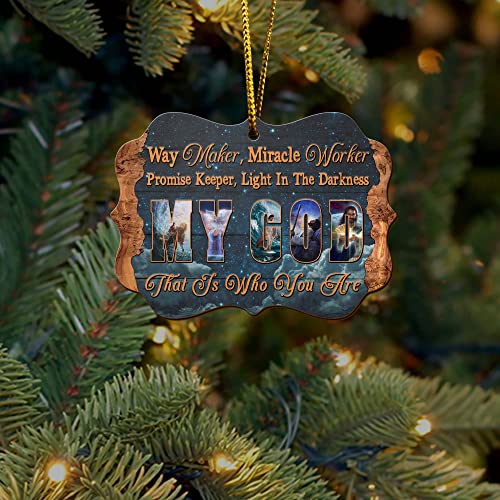 All Over Printed, God Religious Ornaments, Christmas Tree Ornaments, 3.5 inches Wood Ornament 2 Sided, Gift for Christmas