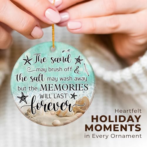 ZAGKOO Beach Themed Gift - Beach Gifts for Women - Beachy Ornaments - Decoration Gifts for Women, Men, Family, Friends - Beachy Christmas Party Decorations - Ceramic Christmas Ornament 2025