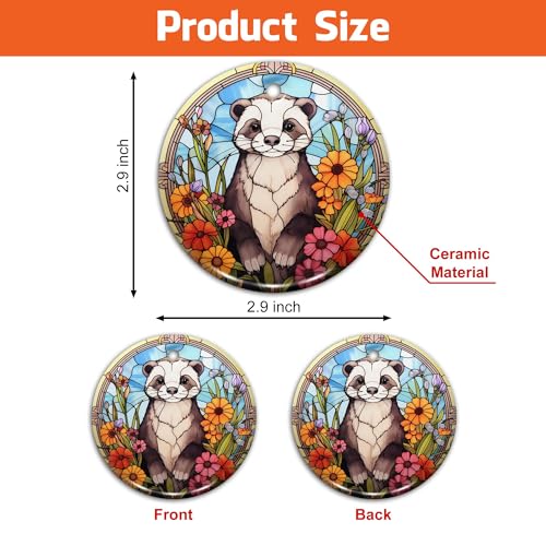 2D Flat All Over Printed, Ferret Ornaments, Ferret Ceramic Ornaments, Ferret Christmas Ornaments, 2 Sides 2.9" Ceramic Ornament, Gift for Ferret Lover, Christmas Decor (EPHG-52653006)