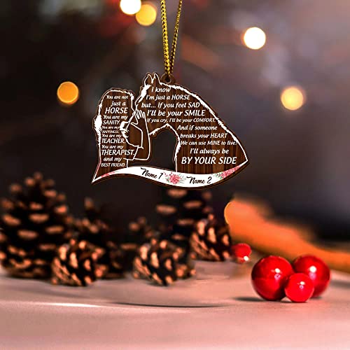 All Over Printed Horse Ornament, Christmas 2022 Tree Decoration, 3.5" Wood 2 Sided, Gift for Her, Horse Lover (09)