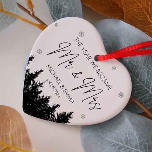 Custom Mr and Mrs Ornaments 2025, The Year We Became Married Ornament Wedding Gifts, Bridal Shower Bride Gift Ideas for Her