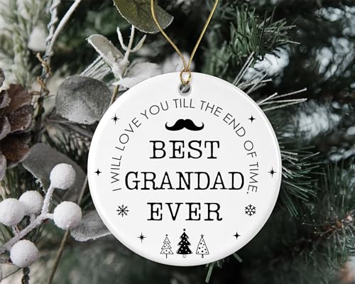 Best Grandad Ever Ornament, Grandad Christmas Ornament, Ornament for Grandad, Christmas Ornament Gift from Daughter, Son Printed on One Side