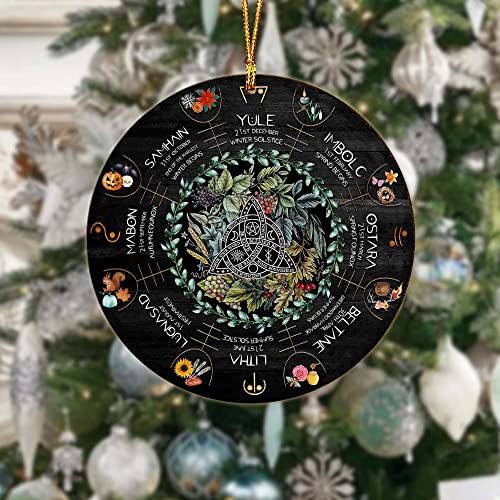 All Over Printed Wheel Year Ornament, Christmas Ornament, Christmas Home Decor, Christmas Tree Ornament, 3.5" Wood Ornament 2 Sided, Gift for Friend, Gift for Christmas