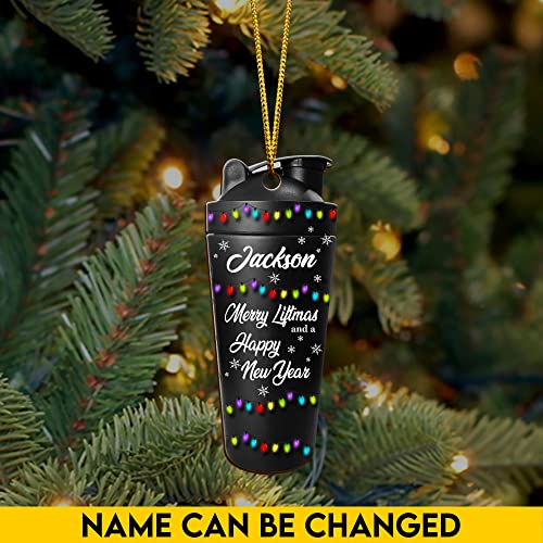 All Over Printed, Gym Ornament, Weightlifting Ornament, Powerlifting Ornament, Fitness Ornament, Christmas Tree Ornament, 3.5" Wood Ornament 2 Sided, Gift for Gymer (07)