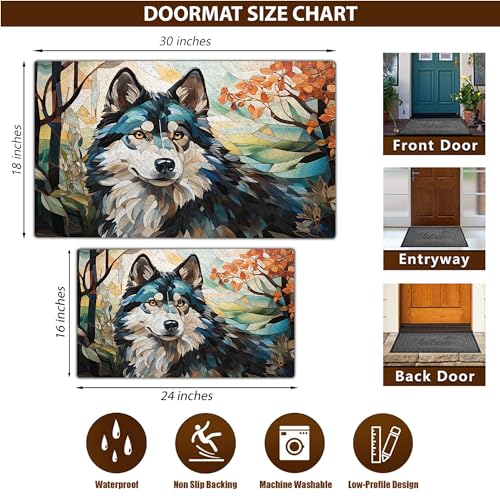 All Over Printed, Husky Doormat, Husky Christmas Doormat, 24x16 inches, 30x18 inches Doormat, Gift for Husky Lover, Home Decorations (RBRGUS-EPHG-53157007)