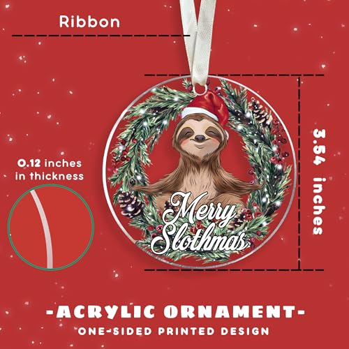 Sloth Ornaments - Sloth Ornaments for Christmas Tree - Animal Gifts for Women - Acrylic Ornament 2024