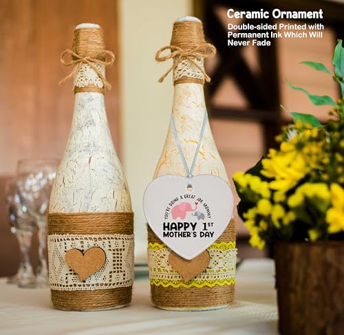 2025 for New Mom-Happy First Mother's Day-You're Doing a Great Job-Mama Life-Mom Gifts-Thank You-Mommy Appreciation Present-Heart Shaped Ornament-Double-Sided rinting