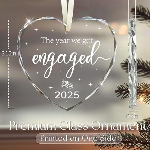 Engagement Gifts for Couples 2025, Gifts for Newly Engaged Couples Happy Engage ment Gif ts for Her Cool Engagement Gif t Glass Engage ment Ornament Engaged Ornament 2025 Engage ment Party Decorations
