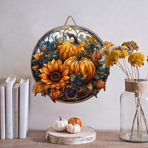 2D Flat All Over Printed, Pumpkin Wooden Sign, Fall Sign, Autumn Sign, Pumpkin Sign For Fall Decor, 8",12",18" Wood Sign, Autumn Decor, Fall Decorations (CSWS-EPHG-51951011)