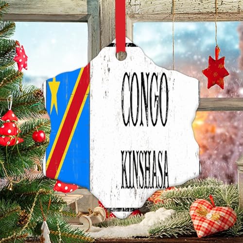 Christmas Ornament - Congo Ornament - Ceramic Ornament Holidays Decoration Kinshasa Tree Decoration Ornament City Souvenir Gift Xmas Tree Decorations New Year Gift