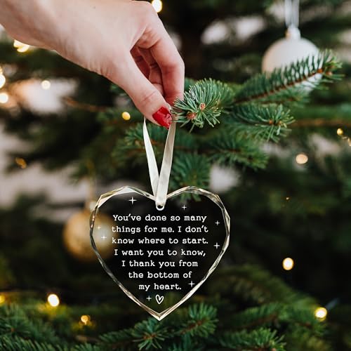Thank You Gifts for Women, Mom, Friends, Bestie, Nurse, Teacher, Mentor, Boss, Coworkers, Manager - Christmas Ornaments for Friends - Thank You Christmas Ornaments - Glass Ornament