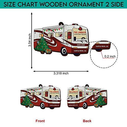 All Over Printed, Camping Ornaments, Campsite Camper Ornament, Christmas Tree Ornaments, 3.5" Wood Ornament 2 Sided, Gift for Family, Friend