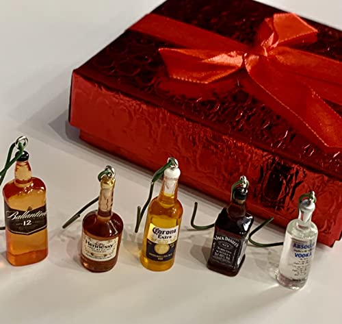 Drink Ornament Mini- 20 set, Wine Miniature Alcohol Ornament, Wine Christmas Decor, Christmas Drink Ornament, Christmas Gift Idea, Wine Gift, Christmas Tree Ornament