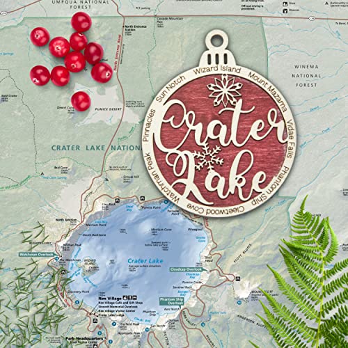 Crater Lake National Park Christmas Ornament | Crater Lake Christmas Ornament | Crater Lake Wooden Christmas Ornament