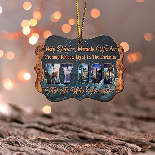 All Over Printed, God Religious Ornaments, Christmas Tree Ornaments, 3.5 inches Wood Ornament 2 Sided, Gift for Christmas