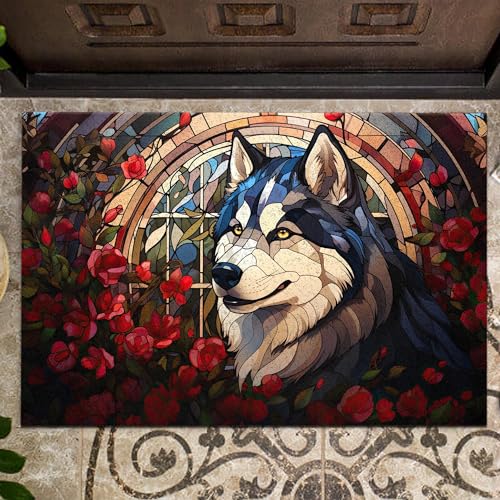 All Over Printed, Husky Doormat, Husky Christmas Doormat, 24x16 inches, 30x18 inches Doormat, Gift for Husky Lover, Home Decorations (RBRGUS-EPHG-53157006)