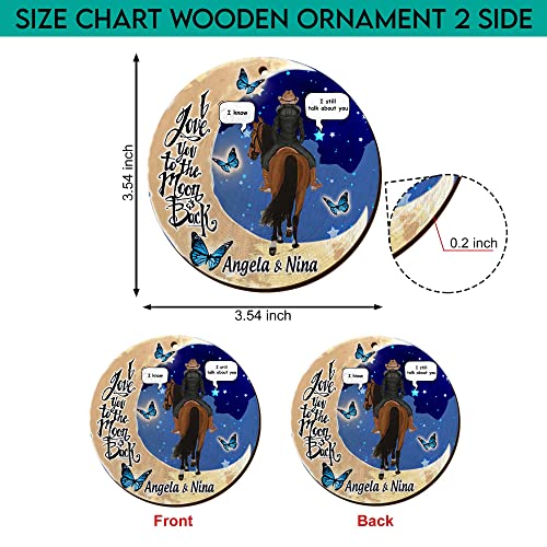 All Over Printed Horse Girl Ornament, Christmas 2022 Tree Ornament, 3.5" Wood 2-Sided Gift for Horse Lover