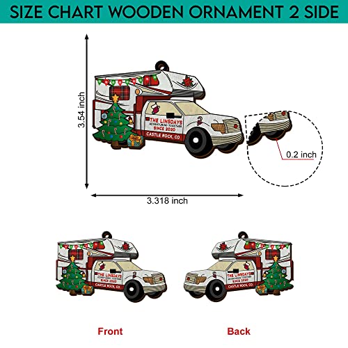 All Over Printed, Camping Ornaments, Campsite Camper Ornament, Christmas Tree Ornaments, 3.5" Wood Ornament 2 Sided, Gift for Family, Friend