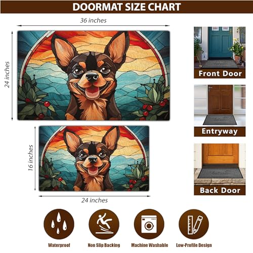All Over Printed, Chihuahua Doormat, Christmas Chihuahua Doormat, 24x16 inches, 30x18 inches Doormat, Gift for Chihuahua Lover, Christmas Home Decor (RBRGUS-EPHG-53058009)