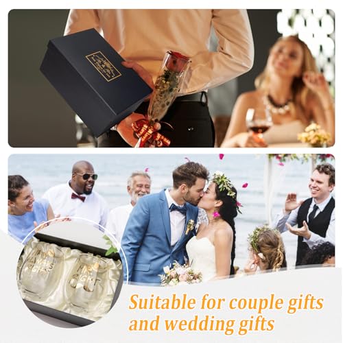 Mr Right and Mrs Always Right Wine Glass - Wedding Gifts for Bride and Groom - Gifts for Bridal Shower Engagement Wedding and Married Couples Anniversary