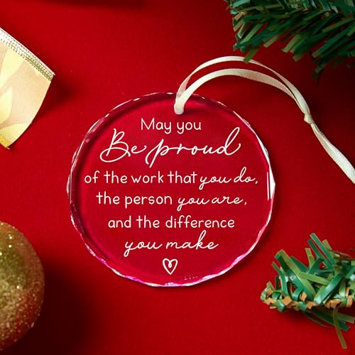 Thank You Gifts,Appreciation Gifts for Teacher,Boss, Coworkers, Manager, Mentor, Nurse, Mom, Friends, Never Forget The Difference That You Make Gifts - Christmas Ornaments
