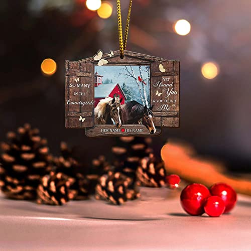 All Over Printed Horse Ornament, Christmas 2022 Tree Decoration, 3.5" Wood 2 Sided, Gift for Her, Horse Lover (10)