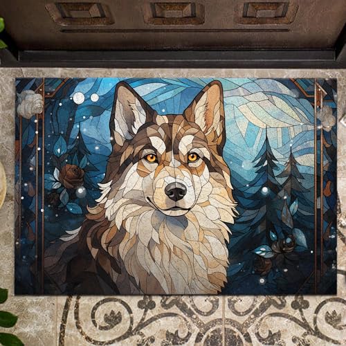All Over Printed, Husky Doormat, Husky Christmas Doormat, 24x16 inches, 30x18 inches Doormat, Gift for Husky Lover, Home Decorations (RBRGUS-EPHG-53157003)
