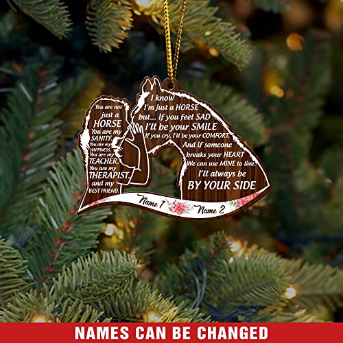 All Over Printed Horse Ornament, Christmas 2022 Tree Decoration, 3.5" Wood 2 Sided, Gift for Her, Horse Lover (09)