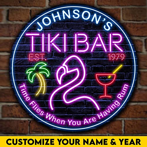 All Over Printed No Real Led Neon Tiki Bar Signs, Gettin' Freaky At The Tiki Signs, 12",18" Tiki Bar Signs, Tiki Louge, Tiki Huts, Tiki Bar, Welcome Sign, Door Signs, Bar Signs, Tiki Signs (WCS-ENNG-33047001)