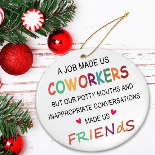 Coworker Gifts, Coworker Christmas Ornament 2025, Co Workers Ideas for Women, Men, Worker Bestie, Work Friend - A Job Made Us Coworkers But Our Potty Mouth