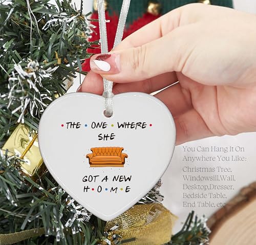 The One Where She Got A New Home-Friends Tv Show Theme-New House Gift-Realtor to Homeowner Present-Happy New Home-Congrats First Time New House Gift,Housewarming Presents-Heart Shaped Ornament