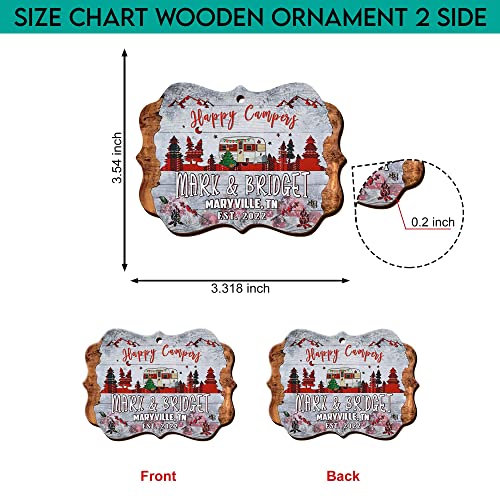 All Over Printed, Camping Ornaments, Campsite Camper Ornament, Christmas Tree Ornaments, 3.5" Wood Ornament 2 Sided, Gift for Family, Friend