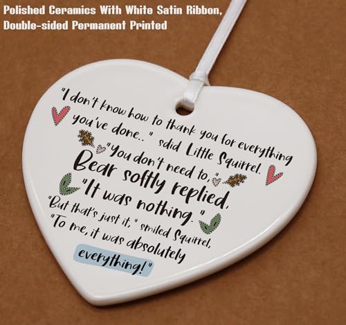 Thank You Keepsake-Animal Thank You Gift - Gift to Say Thank You - Thank You Present -Squirre Bear Theme Thank You Gifts - Heart Shaped Ornament with Gift Box