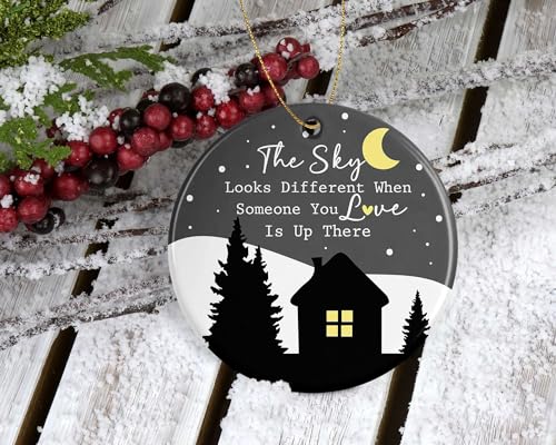 The Sky Looks Different When Someone You Love is Up There Ornament - Memorial Ornament - Memorial Ornament - Remembrance Ornament Printed on Both Sides
