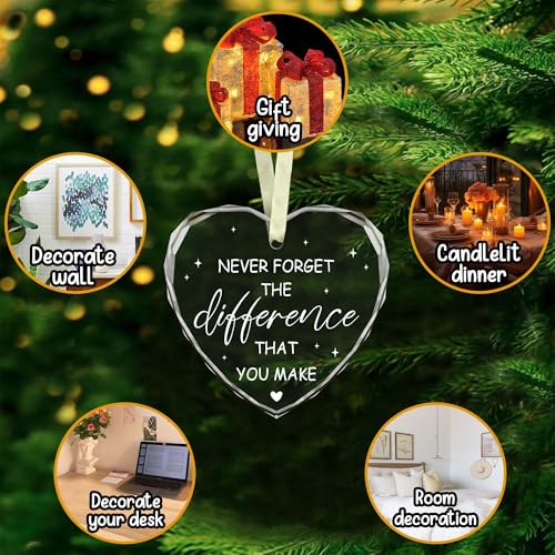 BSQUIELE Thank You Gifts for Women - Never Forget The Difference That You Make Ornament - Farewell, Leaving, Appreciation, Retirement Gifts for Coworker, Boss, Manager for Women