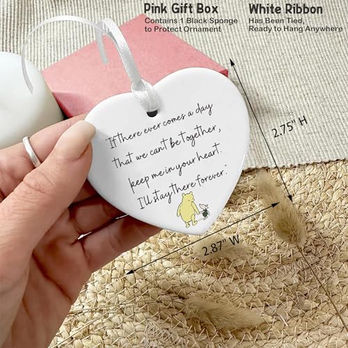 Best Friends Goodbye Leaving Away Farewell Gift-If There Ever Comes A Day-Ceramic Heart Ornament Keepsake Sign Plaque Decor Gift-Double-Sided Printing