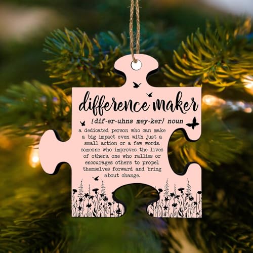Appreciation Gifts for Women - Difference Maker Christmas Ornament, Thank You Gifts for Women Coach Mentor Employees Teacher Boss, Retirement Farewell Work Anniversary Keepsake for Coworker Friends