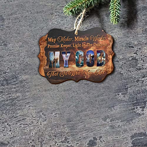 All Over Printed, God Religious Ornaments, Christmas Tree Ornaments, 3.5 inches Wood Ornament 2 Sided, Gift for Christmas
