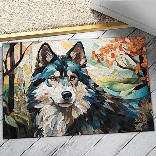 All Over Printed, Husky Doormat, Husky Christmas Doormat, 24x16 inches, 30x18 inches Doormat, Gift for Husky Lover, Home Decorations (RBRGUS-EPHG-53157007)