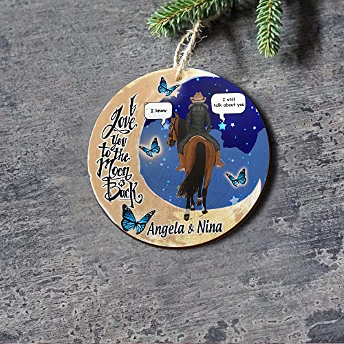 All Over Printed Horse Girl Ornament, Christmas 2022 Tree Ornament, 3.5" Wood 2-Sided Gift for Horse Lover