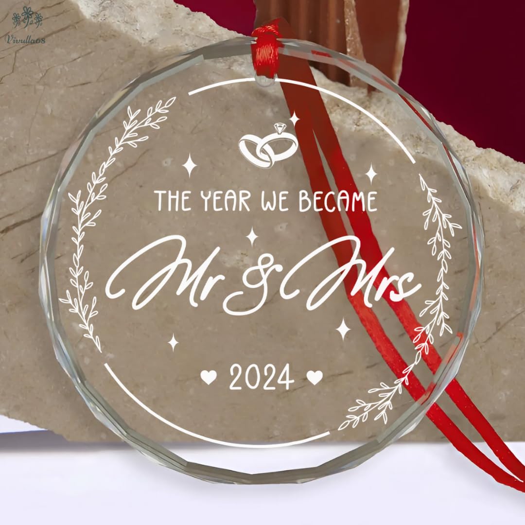 Wedding Gifts for Couple, Mr and Mrs Ornament 2024, Our First Christmas Married Ornament 2024, First Christmas Married Ornaments, 1st Christmas As Mr and Mrs, Newlywed Gifts for Couples 2024