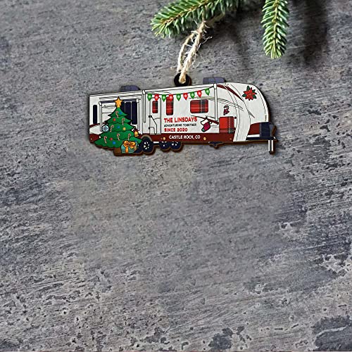 All Over Printed, Camping Ornaments, Campsite Camper Ornament, Christmas Tree Ornaments, 3.5" Wood Ornament 2 Sided, Gift for Family, Friend